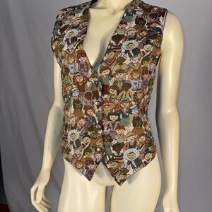 Vintage CLIO International Children Tapestry Vest Womens Size Large